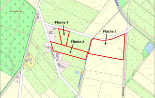 Lageplan Flächen 1 bis 3